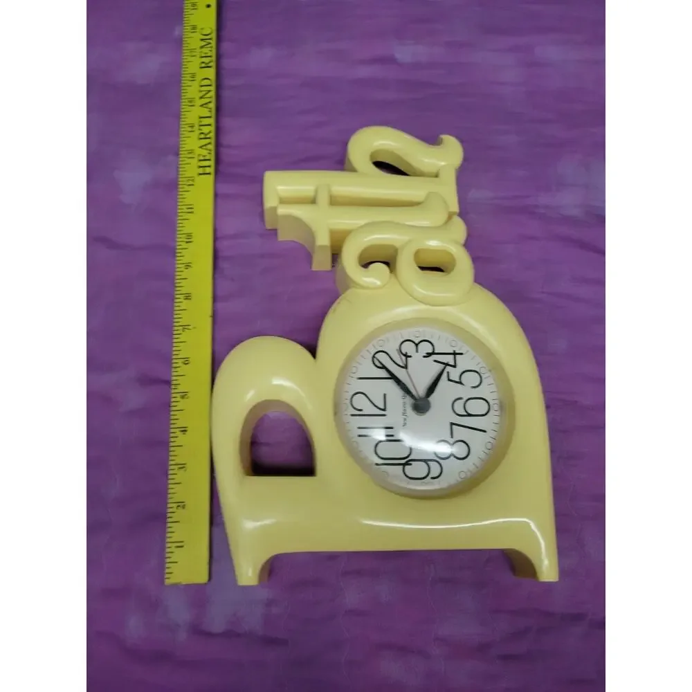 Vintage 1980s Burwood Products Bath Wall Clock Cream Color Tested Works